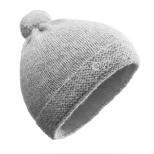 Beanie Alpakahaube Kids mit PomPom silber